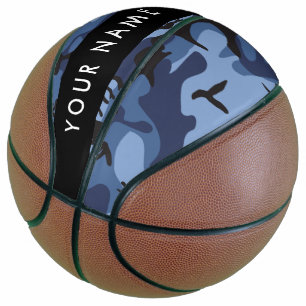 Ballon De Basket Motif camouflage bleu marine Personnalisez votre n