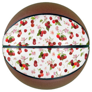 Ballon De Basket Motif Cerise 1