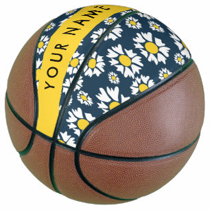 Ballon De Basket Motif de marguerite, marguerites blanches, Votre n