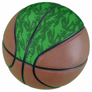 Ballon De Basket Motif Dinosaur Vert