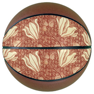 Ballon De Basket Motif floral Red Lily de style William Morris