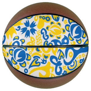 Ballon De Basket Motif folklorique aux couleurs du drapeau ukrainie