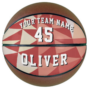 Ballon De Basket Motif Géométrique Moderne Nom de l'équipe Numéro