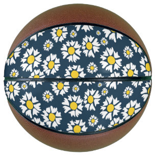 Ballon De Basket Motif marguerite, Motif floral, Marguerites blanch