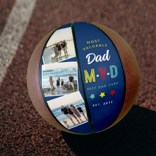 Ballon De Basket MVD - Cadeau personnalisé avec 3 photos pour le pa