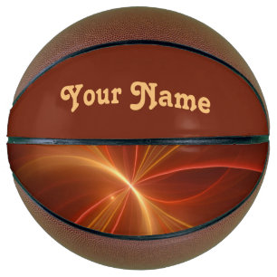 Ballon De Basket Mystique Abstrait Fractal Moderne Couleurs chaudes