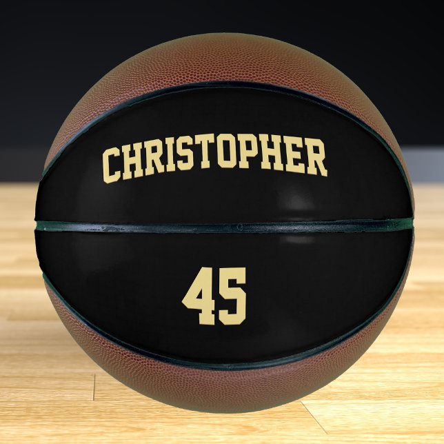 Ballon De Basket Nom de l'équipe du club du joueur monogramme perso (Custom Monogrammed Player Club Team Name Number Basketball)