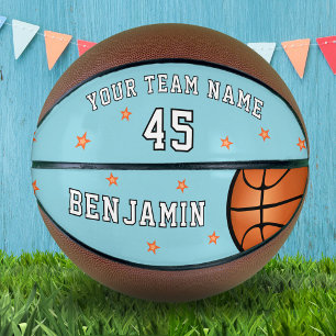 Ballon De Basket Nom personnalisé de l'équipe bleue Nombre d'étoile
