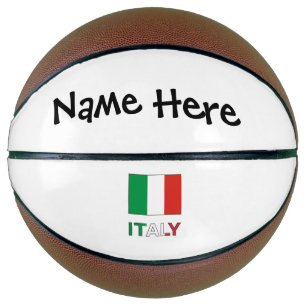 Ballon De Basket Nom tricolore moderne ici Bandiera italienne