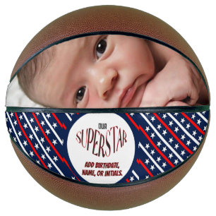 Ballon De Basket Notre Superstar Basketball Rouge, Blanc Et Bleu