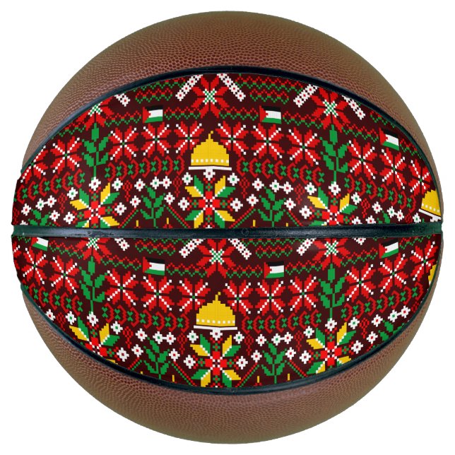 Ballon De Basket Palestine Tatreez Broderie traditionnelle (Devant)