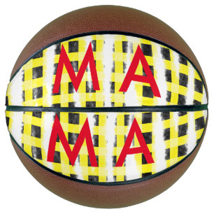 Ballon De Basket Panneau de contrôle Jaune Noir ajouter nom nom mon