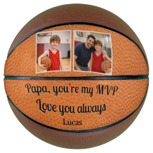 Ballon De Basket Papa tu es mon MVP 2 Photo Cadeau pour Papa Souven