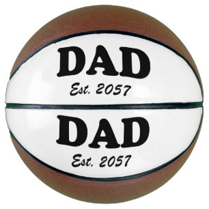 Ballon De Basket Papa typographie noire moderne personnalisé date d