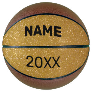 Ballon De Basket Parties scintillant or brillant nom personnalisé