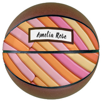Ballon De Basket Pastel personnalisé Abstrait géométrique