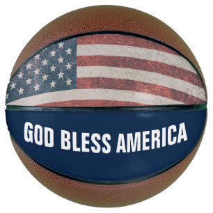 Ballon De Basket PATRIOTIQUE DIEU BÉNÉFICIE LES BasketBalls AMÉRICA