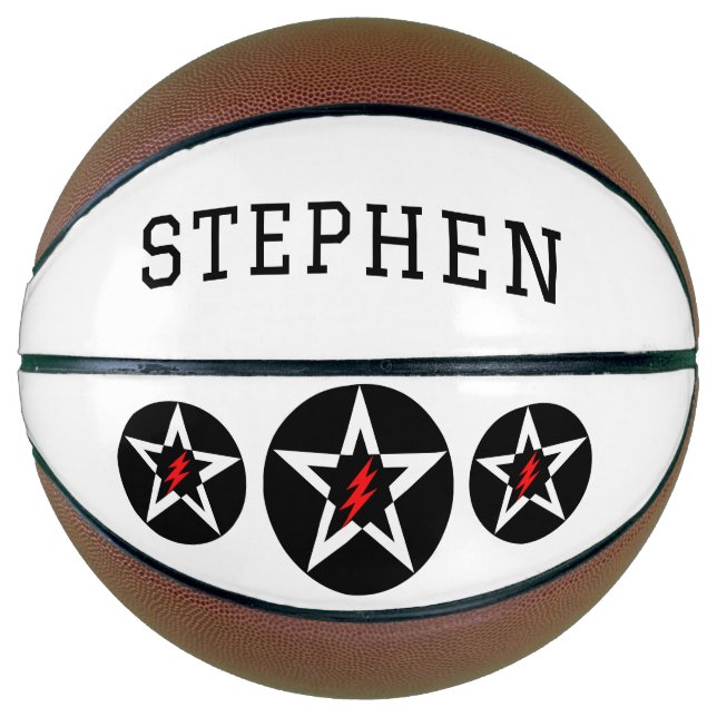 Ballon De Basket Personalized Name Stars (Devant)
