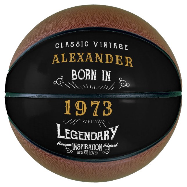 Ballon De Basket Personnalisé 50e anniversaire 1973 Monogramme Lége (Devant)