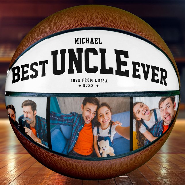 Ballon De Basket Personnalisé MEILLEUR ONCLE JAMAIS Cool moderne Fa (Créateur téléchargé)
