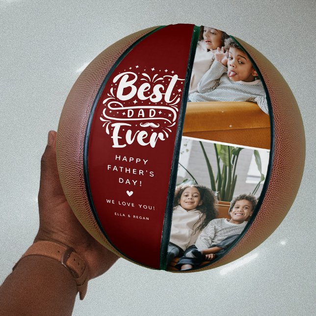 Ballon De Basket Personnalisé Meilleur Papa Jamais 2 garde photo (Créateur téléchargé)
