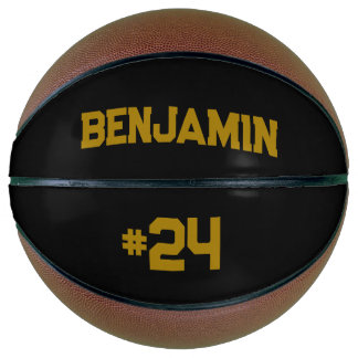 Ballon De Basket Personnalisé Nom et numéro de base-ball or