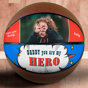 Ballon De Basket Photo de la fête des pères Papa Héros Super-héros