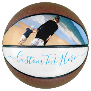 Ballon De Basket Photo et texte personnalisés - Votre propre design