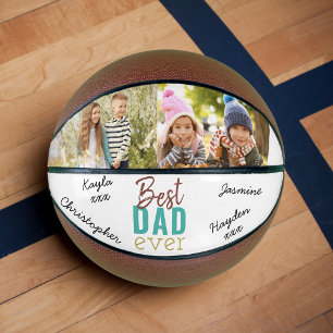 Ballon De Basket Photo personnalisée de Best Papa Jamais signée