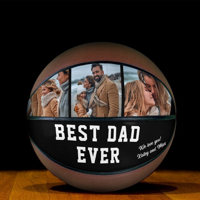 Ballon De Basket Photo personnalisée de meilleur père (Créateur téléchargé)