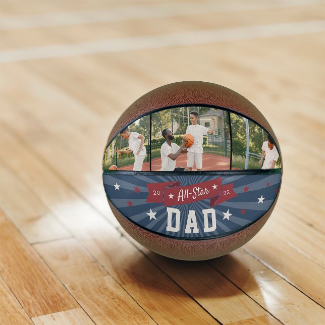 Ballon De Basket Photo personnalisée pour papa étoile (Créateur téléchargé)