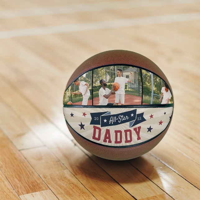 Ballon De Basket Photo personnalisée pour papa toute l'étoile (Créateur téléchargé)