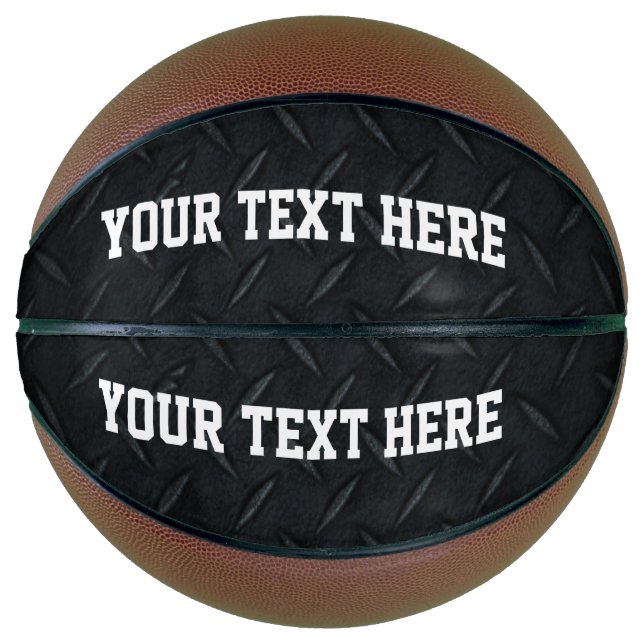 Ballon De Basket Plaque de diamant noir Cool texte personnalisé rob (Devant)