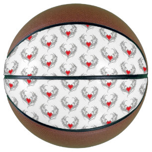 Ballon De Basket Red Angel Coeur avec ailes