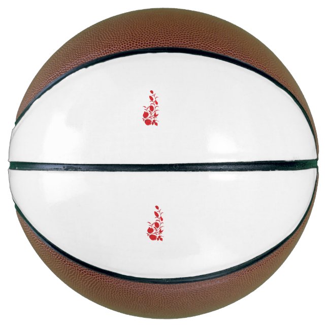 Ballon De Basket Rose Madder, design floral Thunderbird (Devant)
