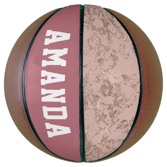 Ballon De Basket Rose moderne personnalisé Gold Girl (Vertical)