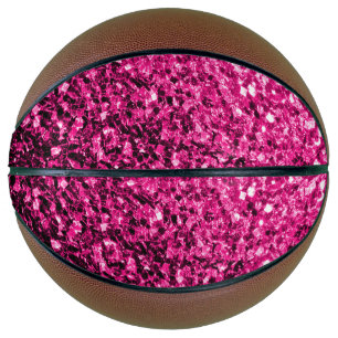 Ballon De Basket Rose vif faux paillettes scintillent bling