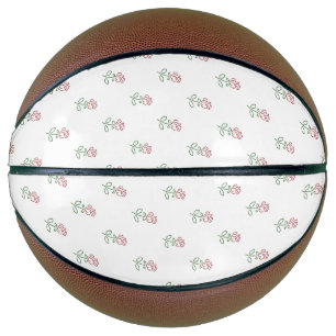 Ballon De Basket Roses Rouges, Motif De Roses, Fleurs