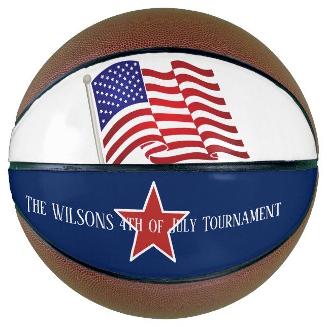 Ballon De Basket Rouge blanc et bleu/États-Unis Drapeau/4 juillet (Devant)