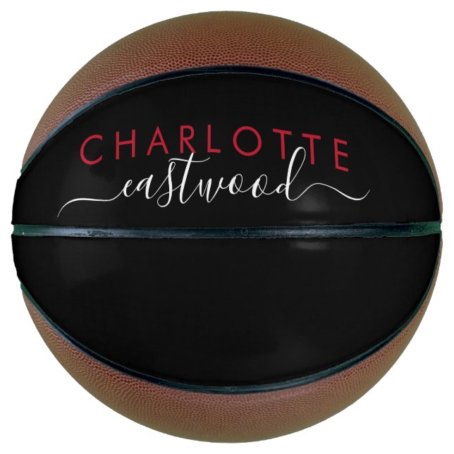 Ballon De Basket Script monographique de fille personnalisée (Devant)