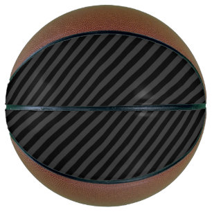 Ballon De Basket Simples bandes diagonales noires et fumantes noire
