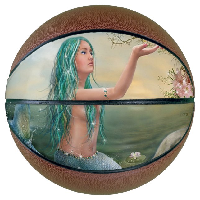 Ballon De Basket sirène à poil vert (Devant)