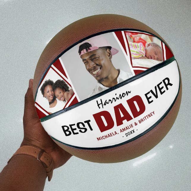 Ballon De Basket Super Cool 'MEILLEUR DAD JAMAIS' Photo et nom (Créateur téléchargé)