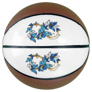 Ballon De Basket Symbole infini de papillons Morpho bleus