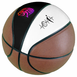 Ballon De Basket Titre : Logo de silhouette de basket-ball féminin 