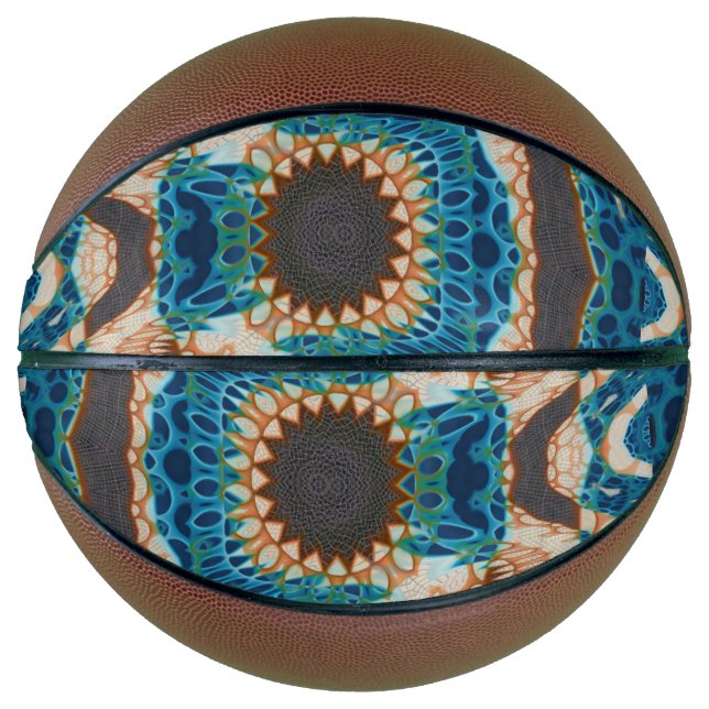Ballon De Basket Turquoise Gold Sun Southwestern Art (Devant)