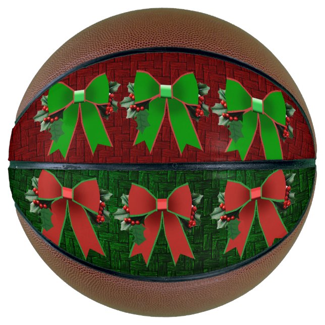 Ballon De Basket Vaches de Noël avec Holly Bows Basket (Devant)