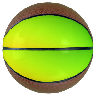 Ballon De Basket Vert jaune orange simple minimal.custom.ajouter vo