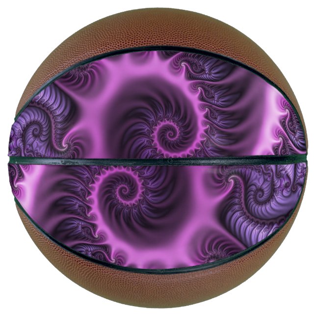 Ballon De Basket Vivid Cool Abstrait rose violet Fractal Art Spiral (Devant)