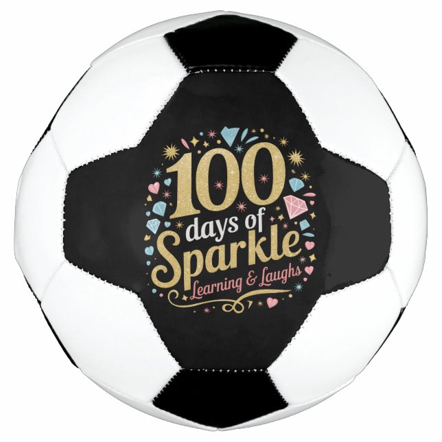 Ballon De Foot 100 Jours d'apprentissage et de rire (Devant)